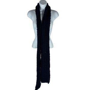 Handmade Navy Blue Knit Scarf For Adults - Cozy Winter Accessory